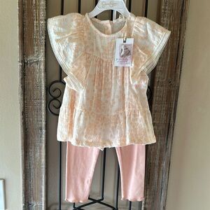 Jessica Simpson Cream and Peach Kids Matching Set